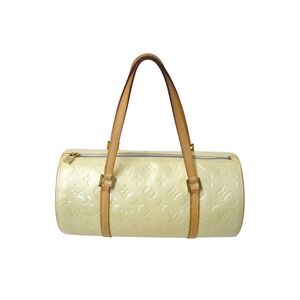 LOUIS VUITTON Bedford Handbag Monogram Vernis Cylindrical Yellow